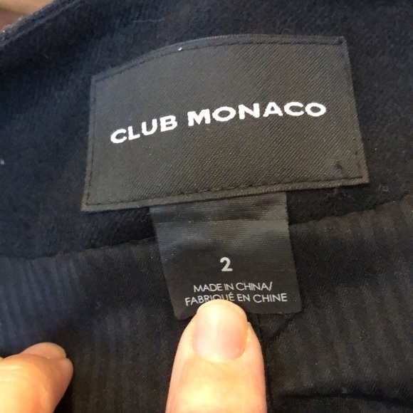 Club Monaco Black Cropped Shimmer Blazer 2 - Picture 3 of 9